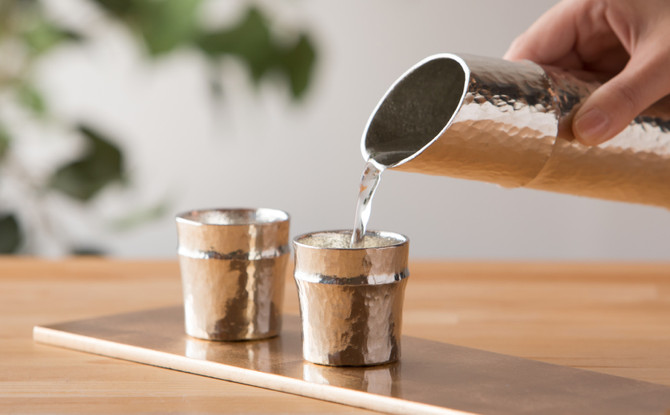 NOUSAKU 100% Tin Bamboo Sake Set