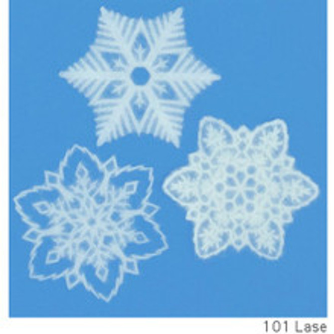 IEDA Mino Washi Reusable Window Decoration, SET 3 Snowflakes Flakes, Lace
