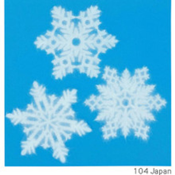 IEDA Mino Washi Reusable Window Decoration, SET 3 Snowflakes Flakes, Japan