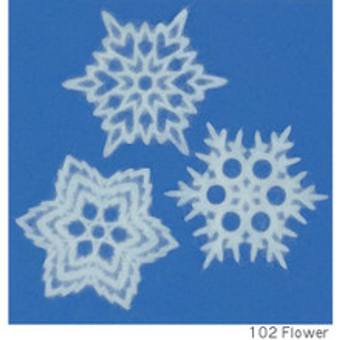 IEDA Mino Washi Reusable Window Decoration, SET 3 Snowflakes Flakes, Flower