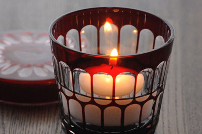 Decorated Glasses with Lid 'EDOKIRIKO'