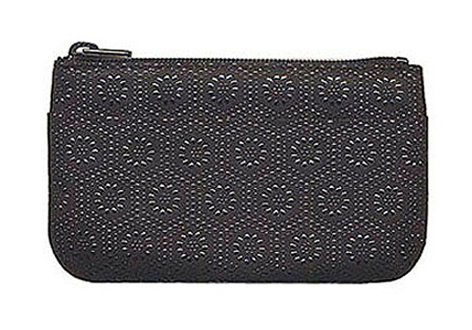 INDENYA Change Purse 1002 with Tortoise Pattern, Black on Black