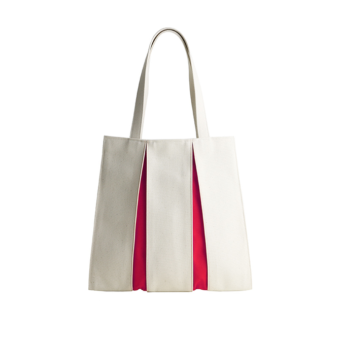 KOSHO ougi Canvas Tote Bag, Ivory/Red