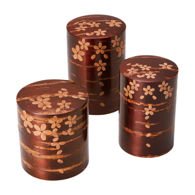 TOMIOKA Cherry Bark Tea Container Decorated with Cherry Blossoms