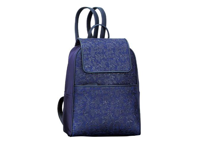 INDENYA Light Backpack 6026??With Grape Pattern Black on Blue