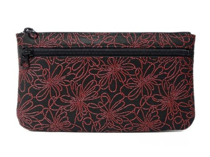 INDENYA Adorable Pouch 4407 Chrysanthemum Lines, Red on Black