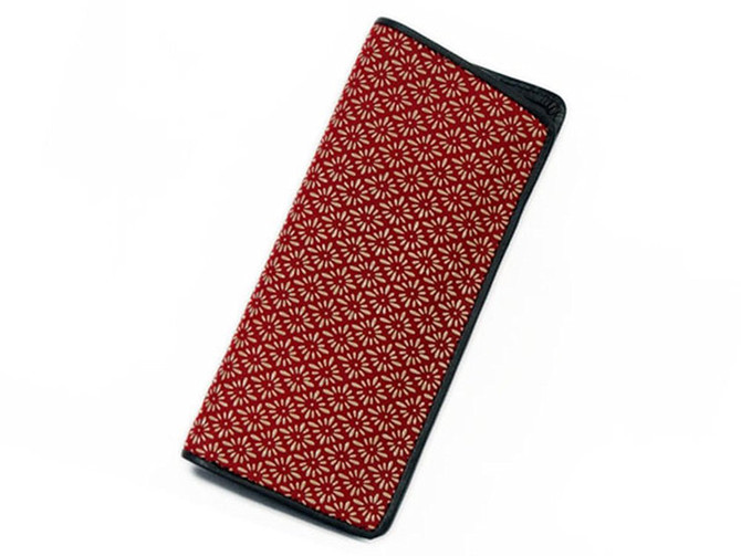 INDENYA Glasses Case 4203, Chrysanthemum Grid White on Red