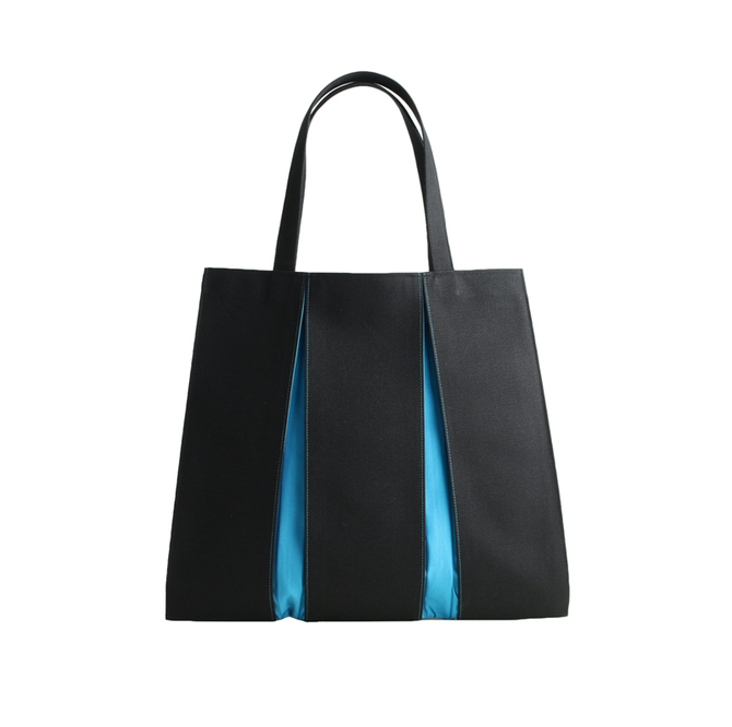 KOSHO ougi Canvas Tote Bag, Black/Blue L