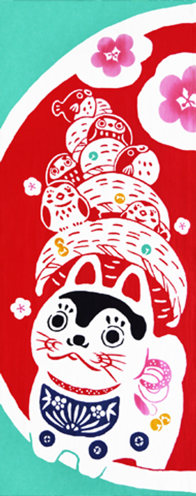 Rienzome Tenugui Cloth "Laughing Dog" (381)