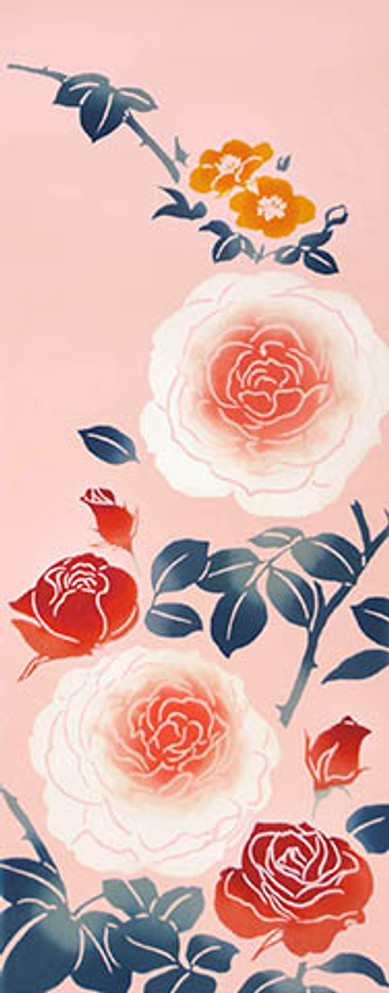 Tenugui with Pink Roses (283)
