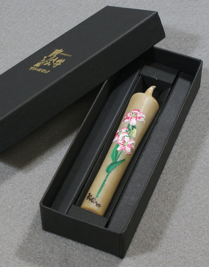 Japanese Handmade Candle with Seasonal Floral Paintings July