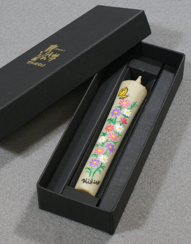 Japanese Handmade Candle with Seasonal Floral Paintings October