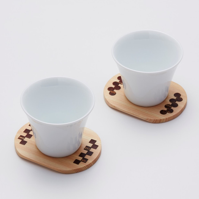 TOMIOKA Cherry Bark Decorated Coasters, Tsunagu