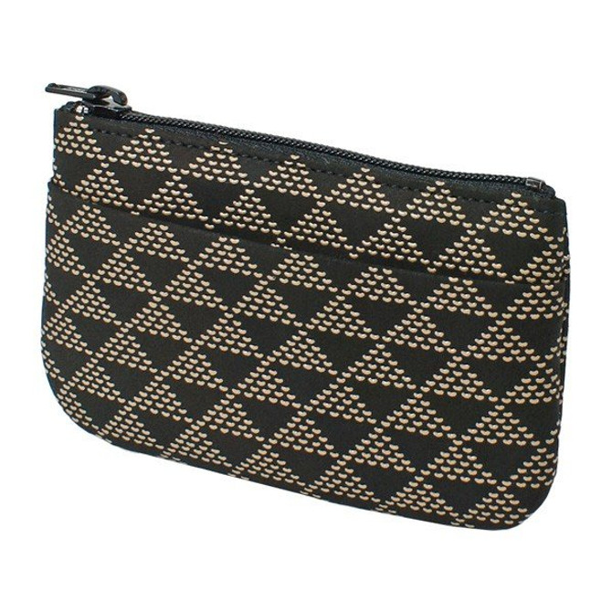 INDENYA Change Purse 1002 with Triangle Pattern, White on Black