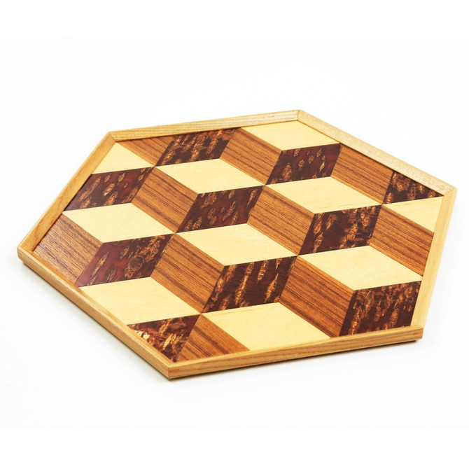Traditional Cherry Bark 'optical illusion' Trick Tray