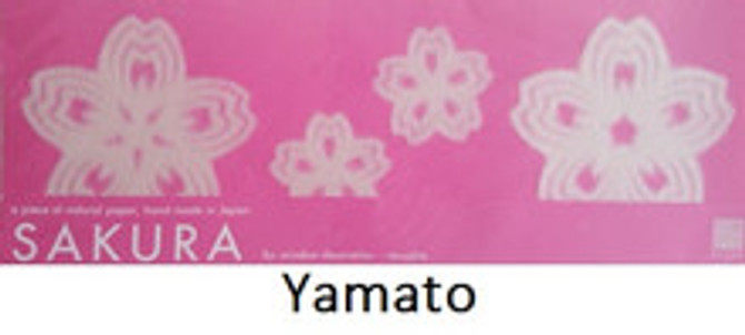 IEDA Reusable Mino Paper Window Decoration Set SAKURA 4 pcs., YAMATO