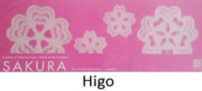 IEDA Reusable Mino Paper Window Decoration Set SAKURA 4 pcs., HIGO