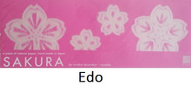 IEDA Reusable Mino Paper Window Decoration Set SAKURA 4 pcs., EDO