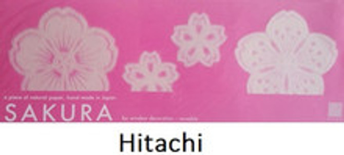 IEDA Reusable Mino Paper Window Decoration Set SAKURA 4 pcs., HITACHI