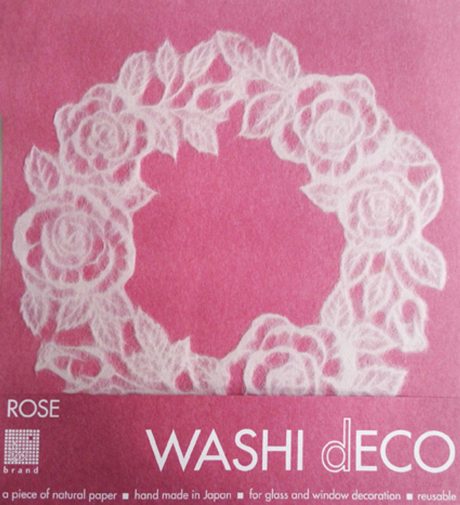 IEDA Mino Washi Reusable Window Decoration - Rose