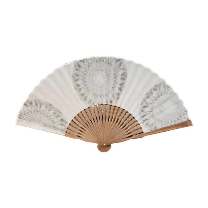 IEDA Mino Washi Handmade Folding Hand Fan - Lace Doily