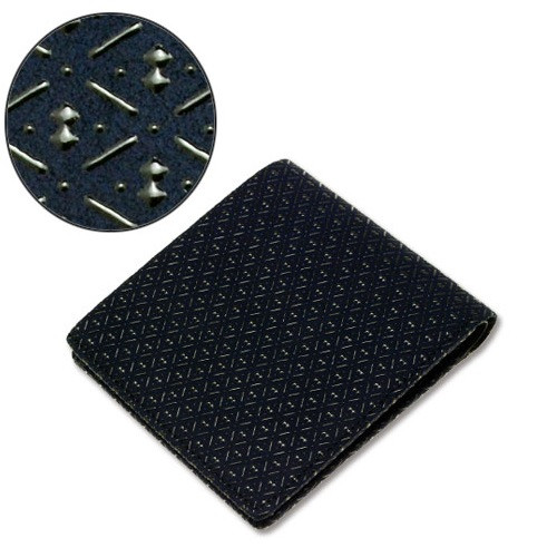 INDENYA Men's Wallet 2003 with Gourd Pattern, Black on Blue