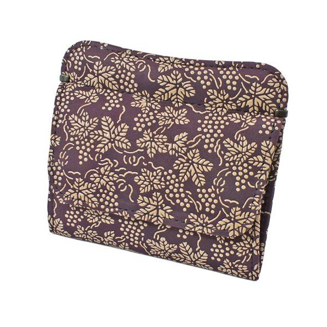 INDENYA Compact Purse 1208 with Grape Pattern, White on Purple