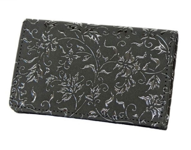 INDENYA Business Card Holder 2501, Arabesque Flower Black on Black