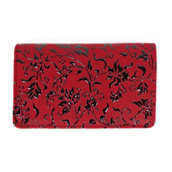 INDENYA Business Card Holder 2501, Arabesque Flower Black on Red