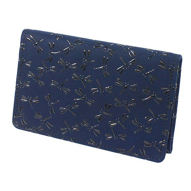 INDENYA Business Card Holder 2501, Dragonflies Black on Blue