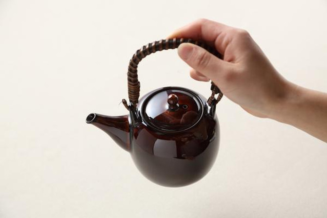 Brown Lacquer Collection Porcelain Teapot