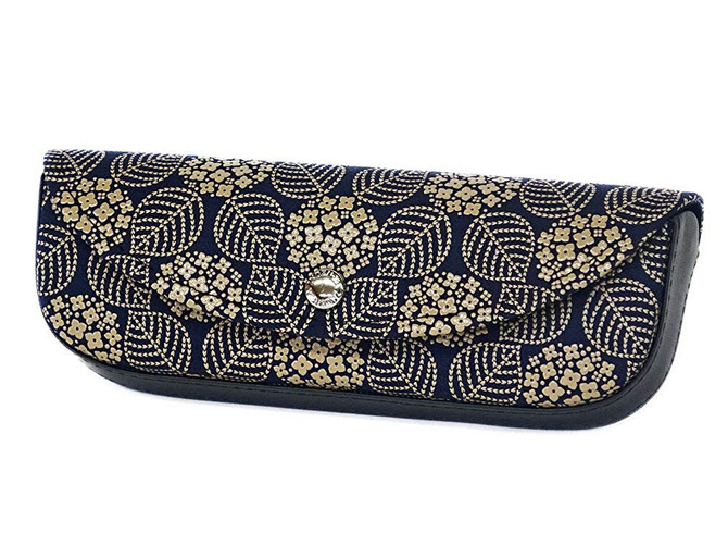 INDENYA Hard Shell Glasses Case 4210, Hortensia White on Blue