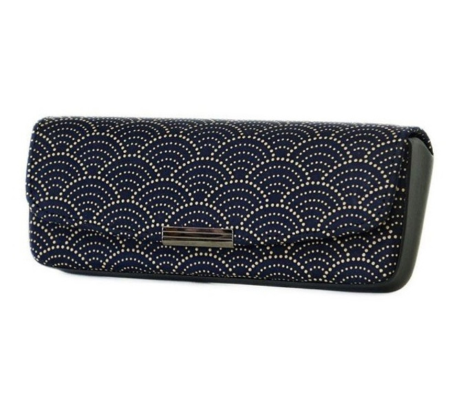 INDENYA Hard Shell Glasses Case 4210, Waves White on Blue