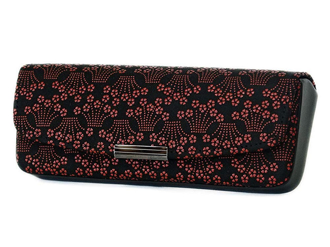 INDENYA Hard Shell Glasses Case 4210, Irises Red on Black