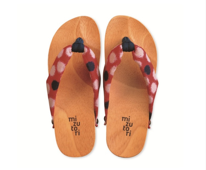 Geta Sandals for KIDS Marbles on Red Pattern (CH-05)