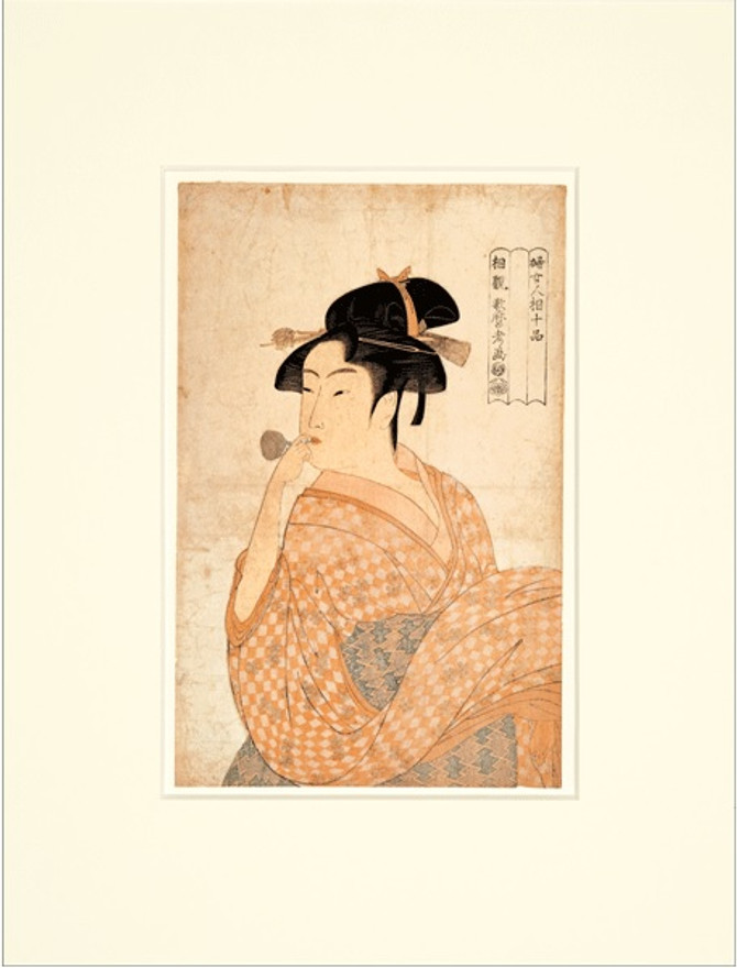 BENRIDO COLLOTYPE Framed Print "Utamaro"