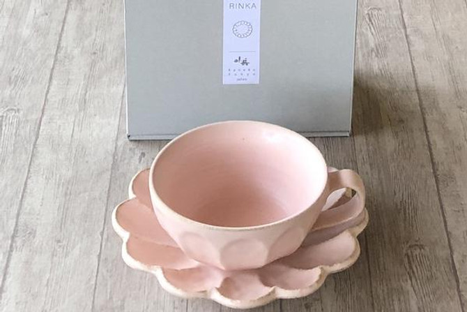 "RINKA" Porcelain Soup Cup and Saucer SET