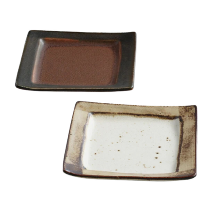 Earthenware Style Porcelain Square Plate