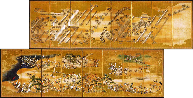 BENRIDO Decorative Folding Screen, "Battles of Kawanakajima"