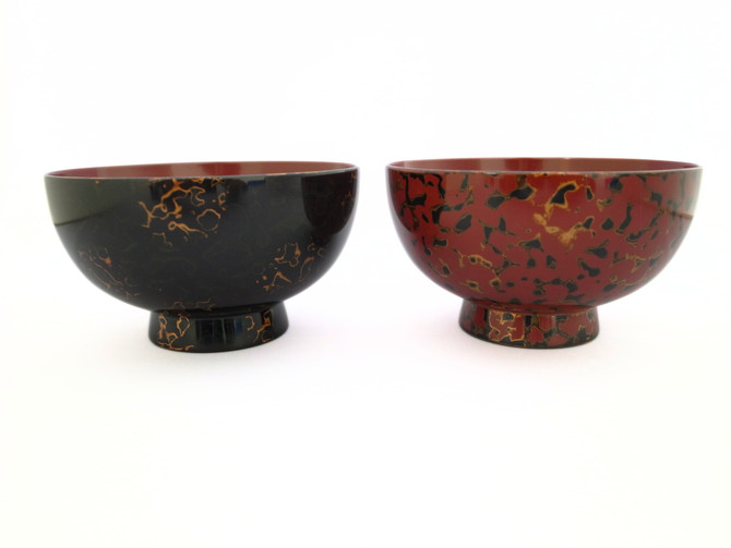 Tsugaru Lacquer Classic Miso Soup Bowl Set NASHIJIKO