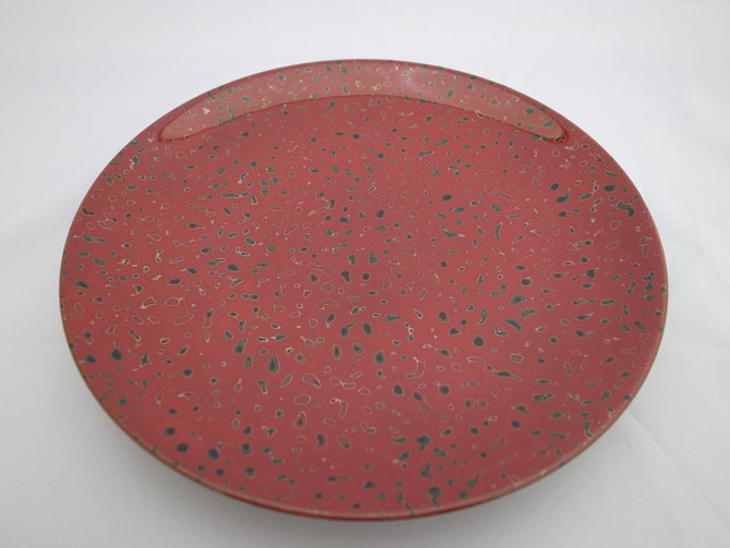 ISHIOKA Tsugaru Lacquer Plate 210mm - Kara-nuri red