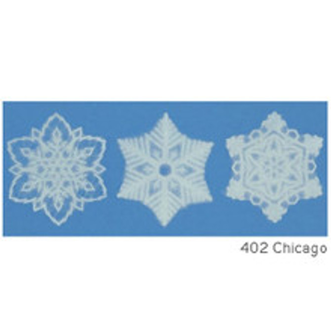 Reusable Mino Paper Window Decoration Set SNOWFLAKES 3pcs. Chicago