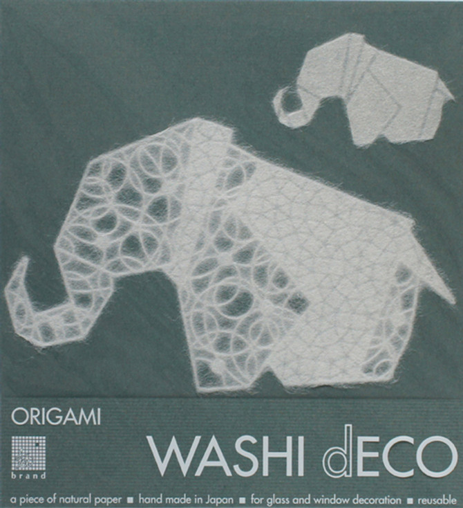 Mino Paper Reusable Window Decoration ORIGAMI, Elephant