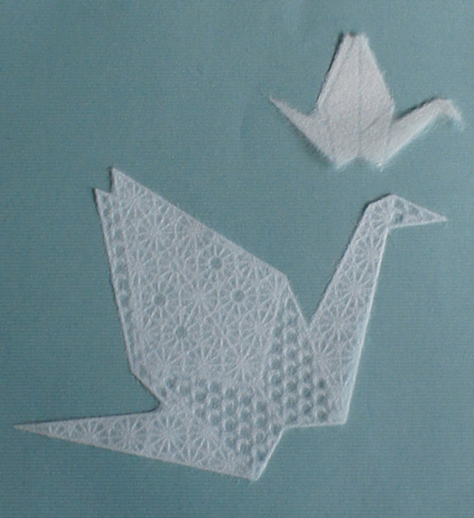 Mino Paper Reusable Window Decoration ORIGAMI, Crane