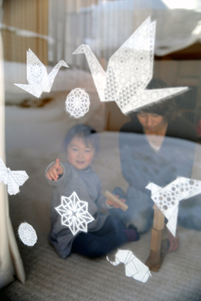 Mino Paper Reusable Window Decoration ORIGAMI