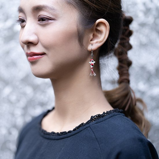 Mino Washi Handmade Paper Earrings - Japanese Koi Carp