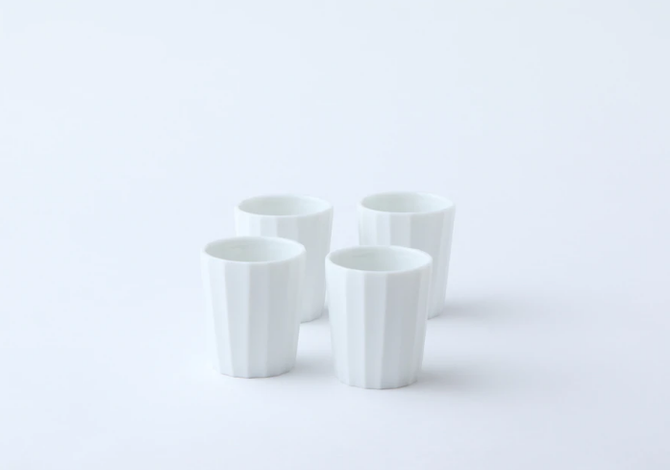 "CONRAN" Porcelain Designer Sake Cup SET, 4 cups