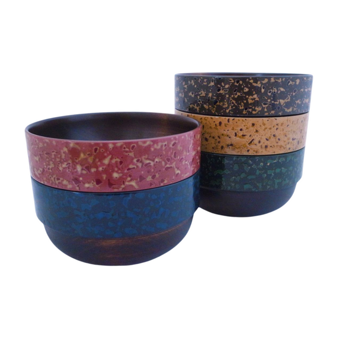 ISHIOKA Tsugaru Lacquer Stacking Bowls