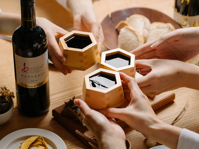 Masuya Mt. Fuji inspired Hexagon Wine Masu Cup