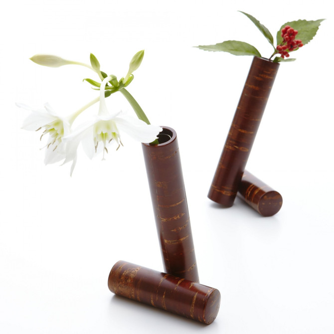 TOMIOKA Cherry Bark Flower Vase "Stick"